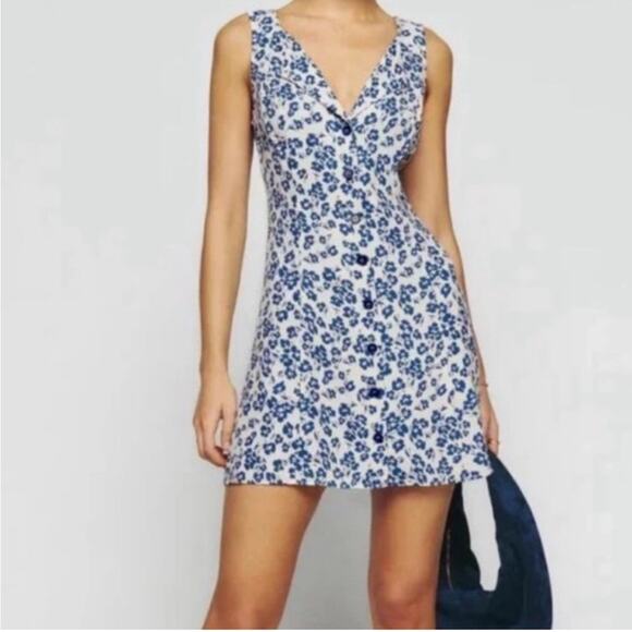 Reformation Rilynn Floral Mini Dress 8 - Picture 1 of 7